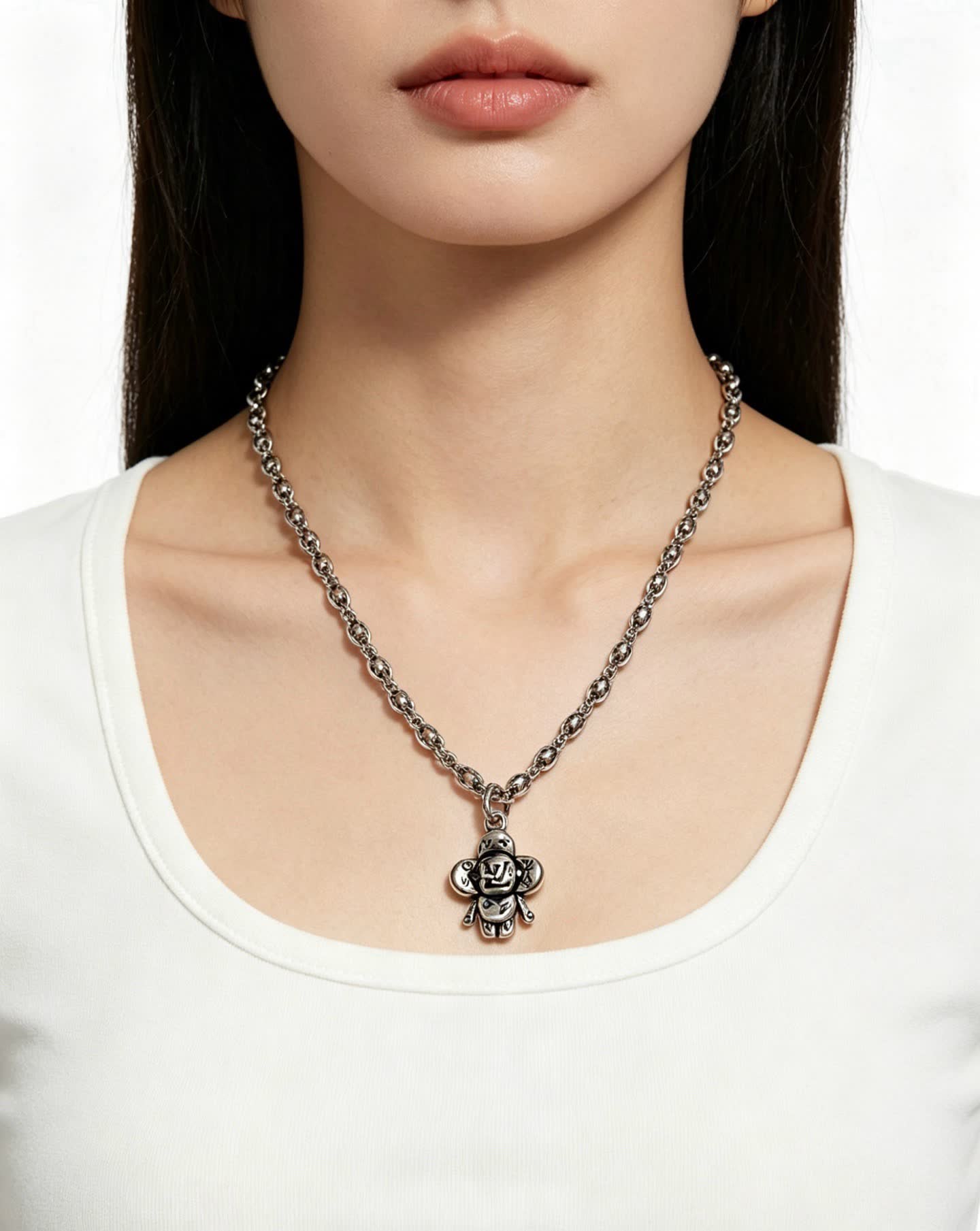 Louis Vuitton Silver Charm Necklace